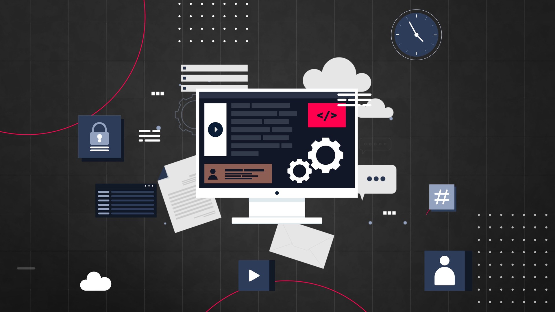 4K Social media with computer, Computer network and security
